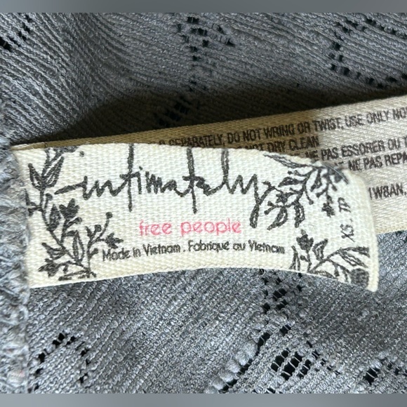 Free People Intimatly Galloon Lace Racerback Bralette Graphite Gray Size XS - Picture 2 of 8